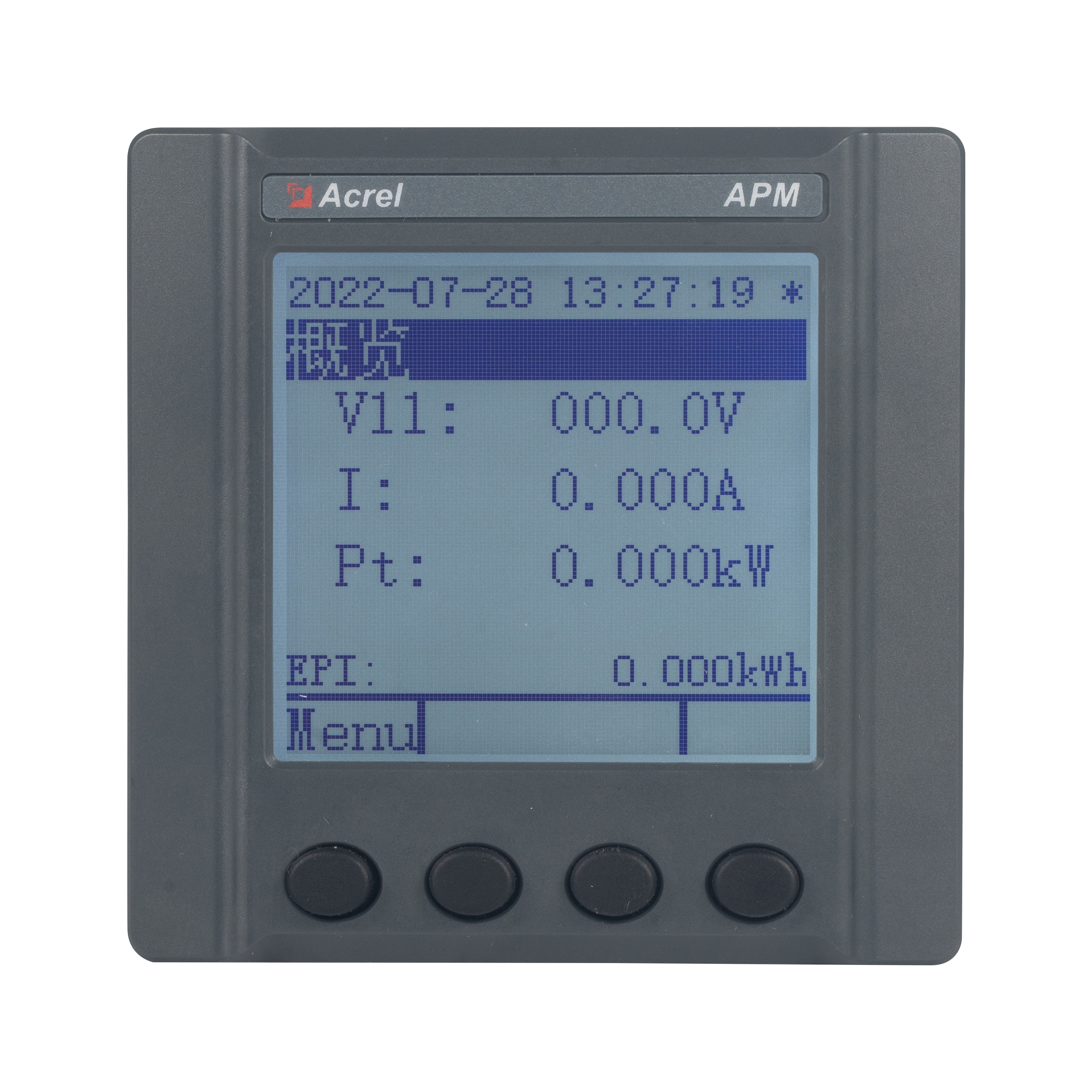Panel mounted energy meter installed on switchgear door
